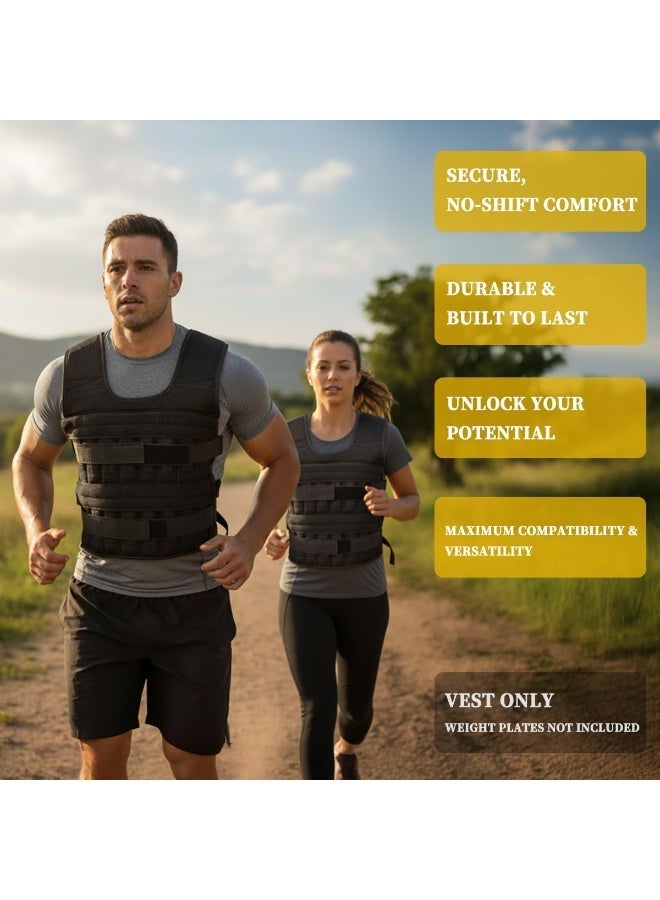 Arabest Adjustable Weight Vest (Vest Only, Weights Not Included) - 32 Slots for Custom Resistance, Fits Men & Women - for Strength Training, Running, Fitness - Image 4